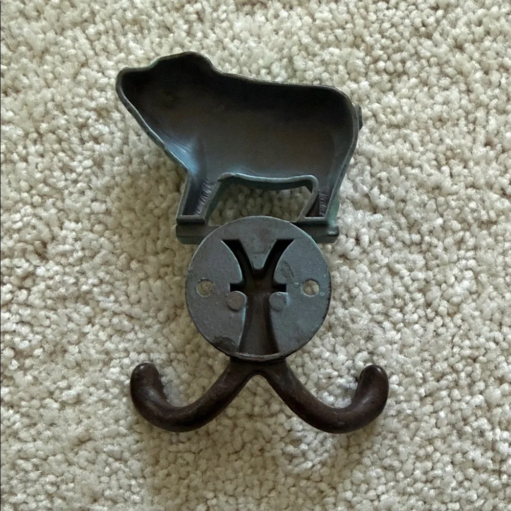 Flying Pig Wall Hook - Turquoise and Brown